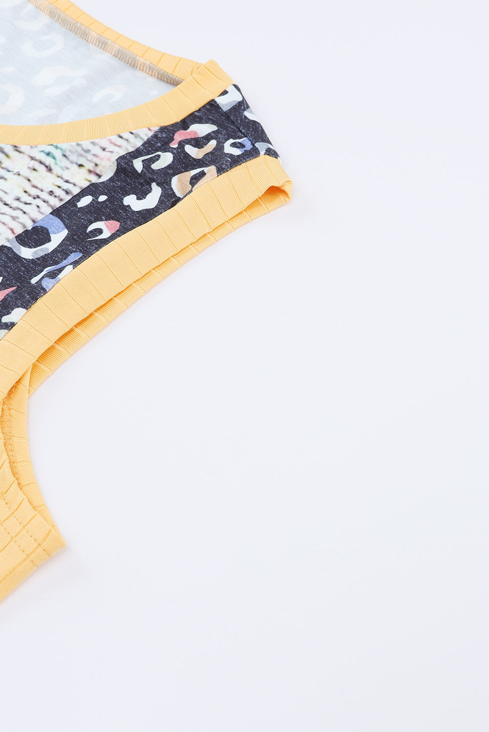 Multicolor Seamed Patchwork V Neck Plus Size Sleeveless Top