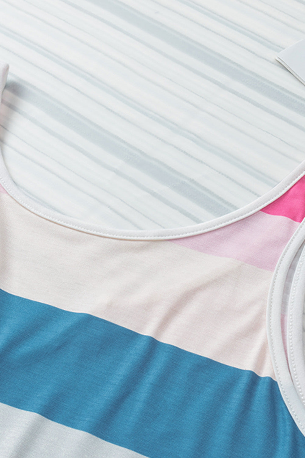 Striped Print Lace-up High Waist Sleeveless Romper