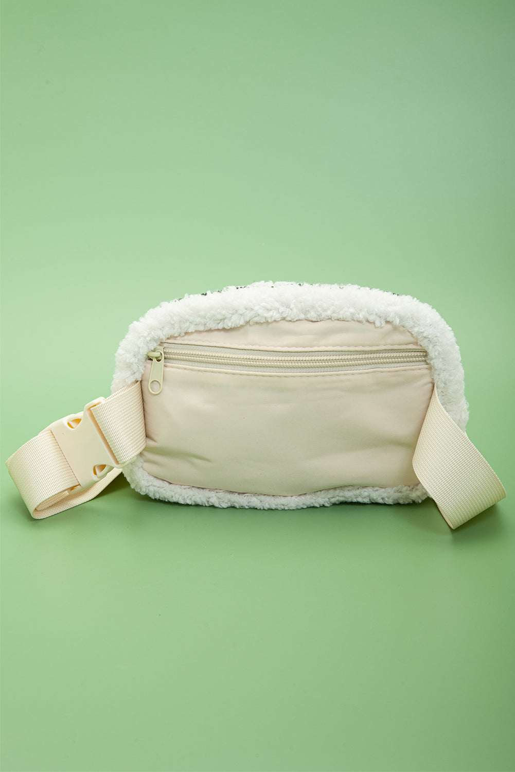 Black Sherpa Adjustable Strap Crossbody Bag