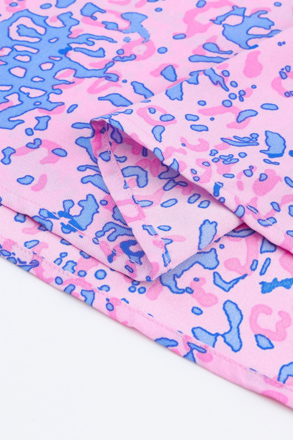 Purple Leopard Print Long Sleeve Shirt Dress