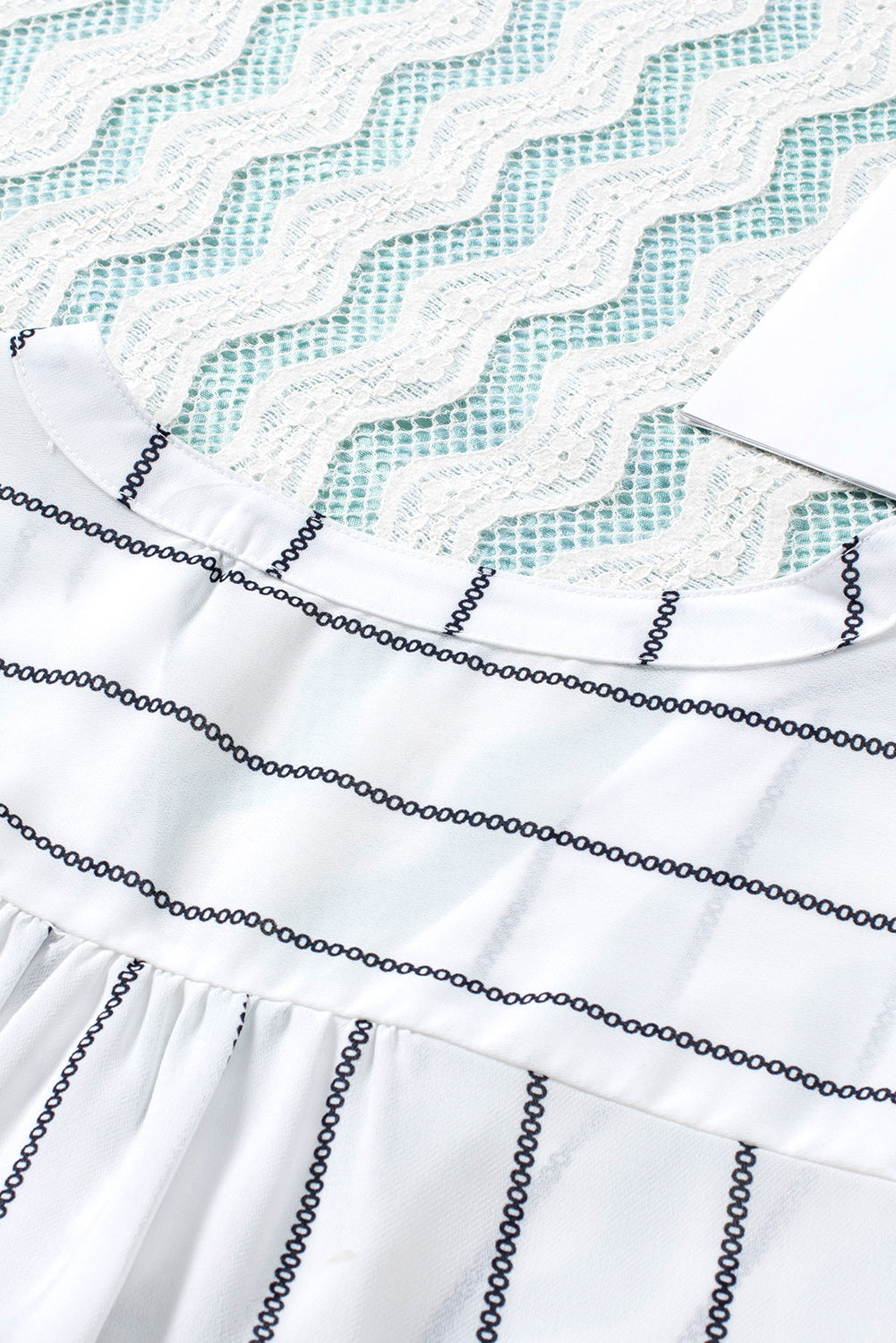 Multicolor Striped V Neck Pocket Long Sleeve Top