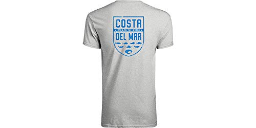 Costa Del Mar Species Shield Short Sleeve T Shirt, Heather Gray, Large
