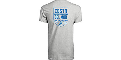 Costa Del Mar Species Shield Short Sleeve T Shirt, Heather Gray, Large