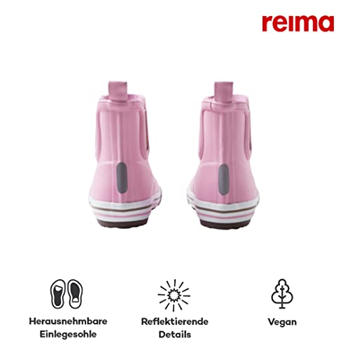 Reima Ankles Waterproof Low Cut Rain Boots Outdoor Rubber Boot for Kids, Light Pink, 12/12.5 Little Kid