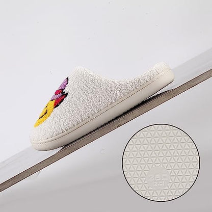 CATLJXL Cowboy Boot Slippers for Women Disco Cowgirl Hat Slippers for Women Preppy Cowboy Smile Face Slippers Memory Foam Smiley Hat 4142