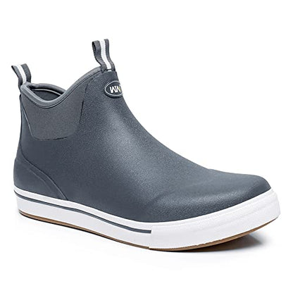 WTW Unisex Rain Boots for Men and Women, Waterproof Rubber Fishing Deck Boots Neoprene Boots Slip on Ankle Garden Shoes
