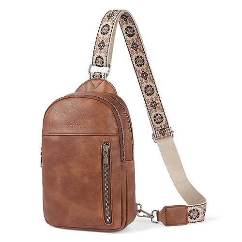 CLUCI Sling Bag for Women Crossbody Purse, Large Cross Body Bag Women Trendy Chest Bag, Leather Fanny Packs