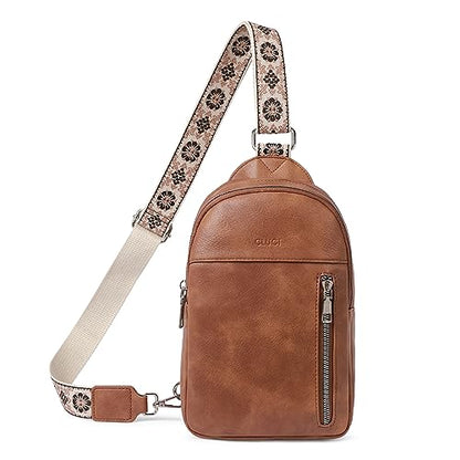 CLUCI Sling Bag for Women Crossbody Purse, Large Cross Body Bag Women Trendy Chest Bag, Leather Fanny Packs
