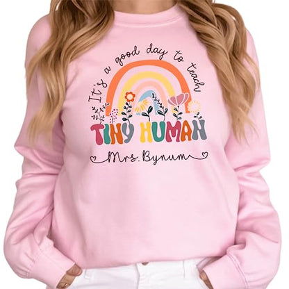 LOVELY POD Personalized Teacher Shirts, Custom Teacher T-Shirt for Women, Preschool Kindergarten Teacher Clothes, Back to School Tee, Cute Teacher Gifts, Teacher Appreciation Gifts - Teacher 35