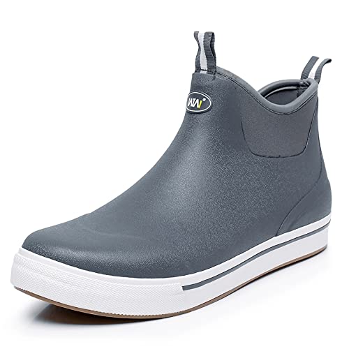 WTW Unisex Rain Boots for Men and Women, Waterproof Rubber Fishing Deck Boots Neoprene Boots Slip on Ankle Garden Shoes