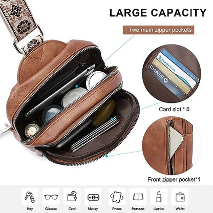 CLUCI Sling Bag for Women Crossbody Purse, Large Cross Body Bag Women Trendy Chest Bag, Leather Fanny Packs