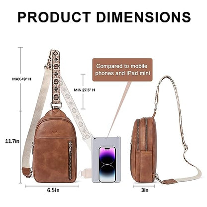 CLUCI Sling Bag for Women Crossbody Purse, Large Cross Body Bag Women Trendy Chest Bag, Leather Fanny Packs