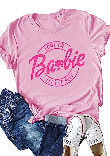 Women Come On Let's Go Party Tank Cute Doll Trendy Girls Cowgirl Bachelorette Tees Summer Sleeveless Tops(M,Pink 1)