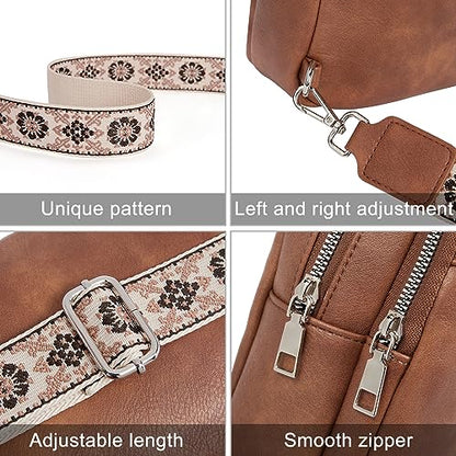 CLUCI Sling Bag for Women Crossbody Purse, Large Cross Body Bag Women Trendy Chest Bag, Leather Fanny Packs