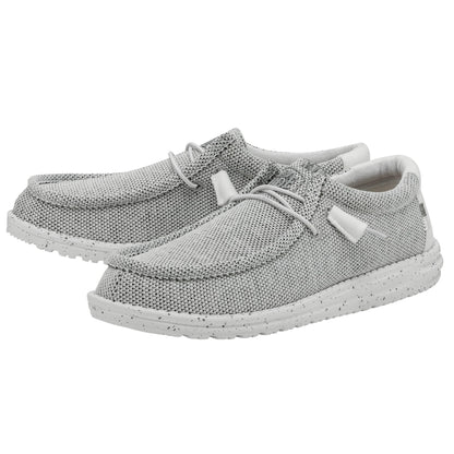 Hey Dude Men's Wally Sox Stone White Size 10 | Men’s Shoes | Men's Lace Up Loafers | Comfortable & Light-Weight